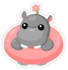 Floating Hippo Sticker
