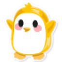 Gold Penguin Sticker