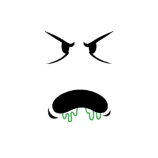 Green Drool Angry Zombie