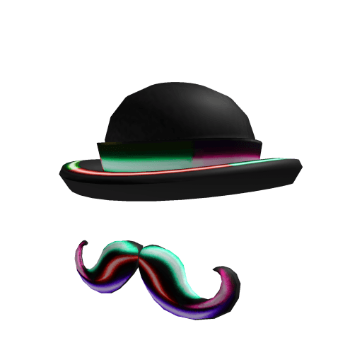 Neon Lights Bowler and Mustache